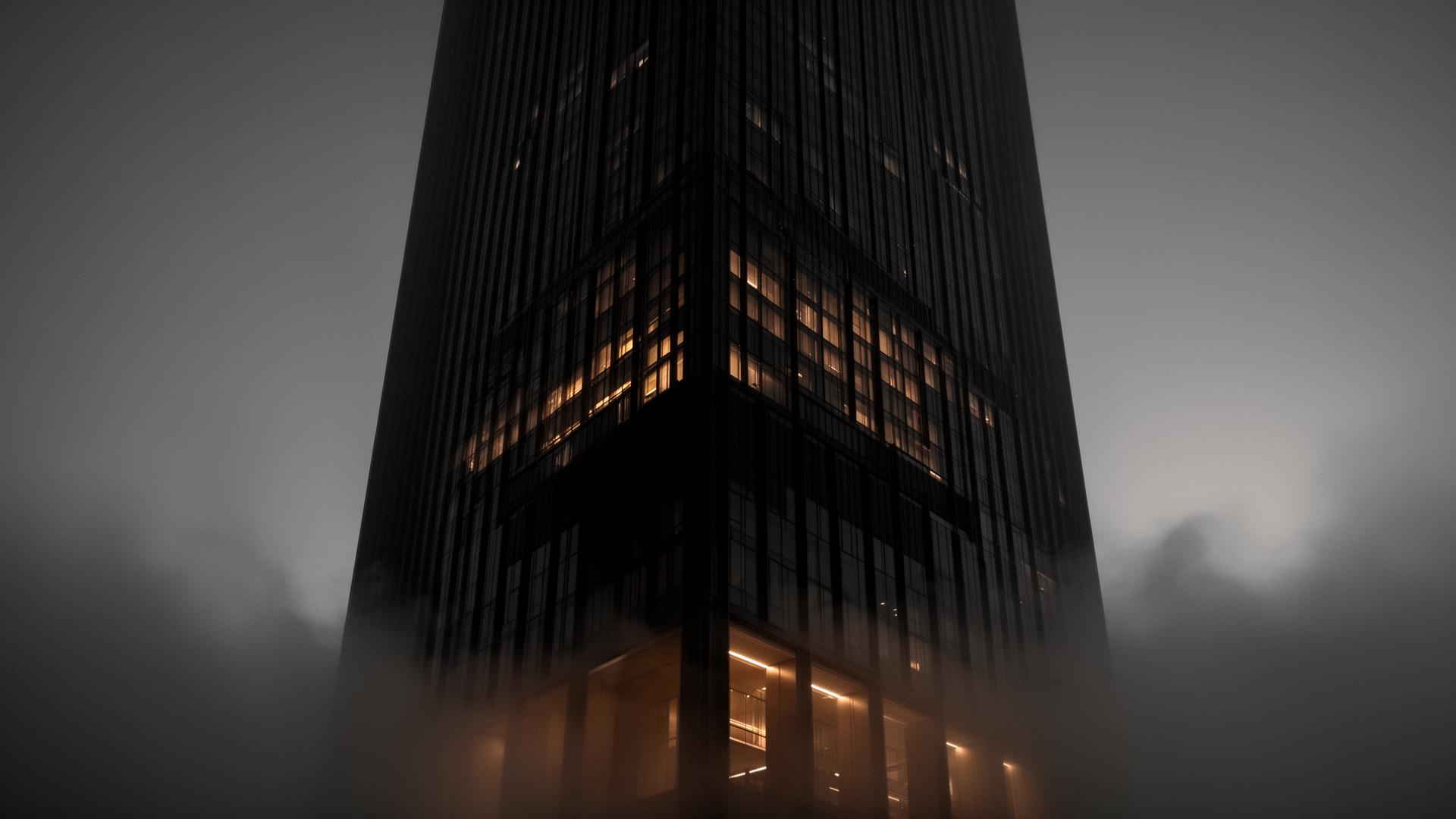 Institutional architectural landmark at dusk